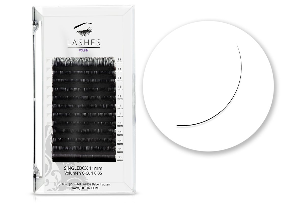 Jolifin Lashes - SingleBox 11mm - Volumen C-Curl 0,05