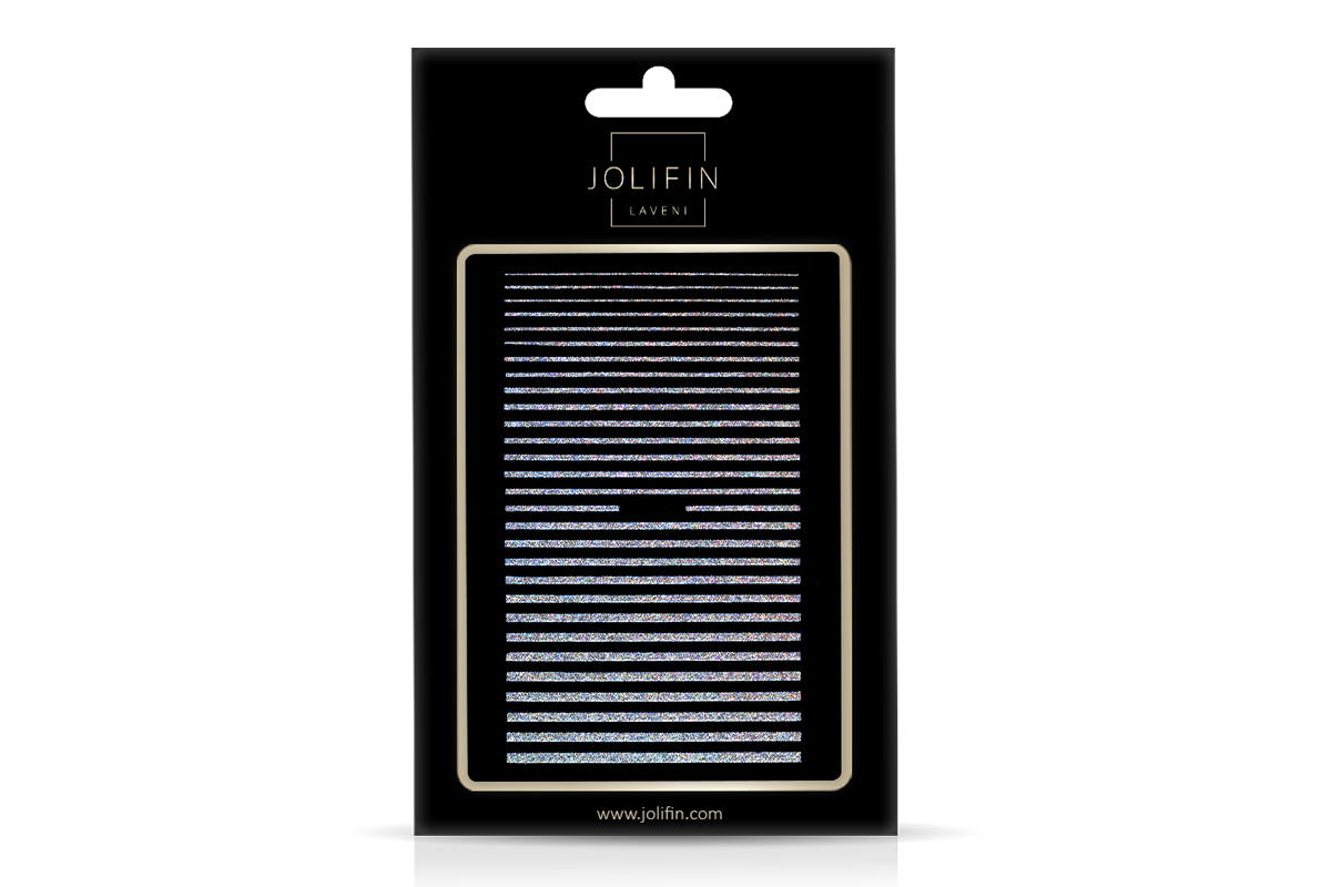 Jolifin LAVENI XL Sticker - Hologramm Glitter Stripes silver 