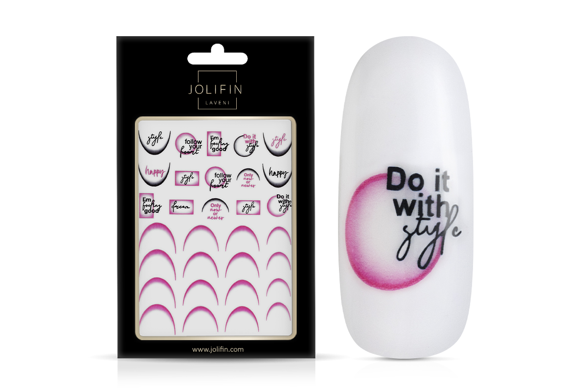 Jolifin LAVENI XL Sticker - Ombre French round pink