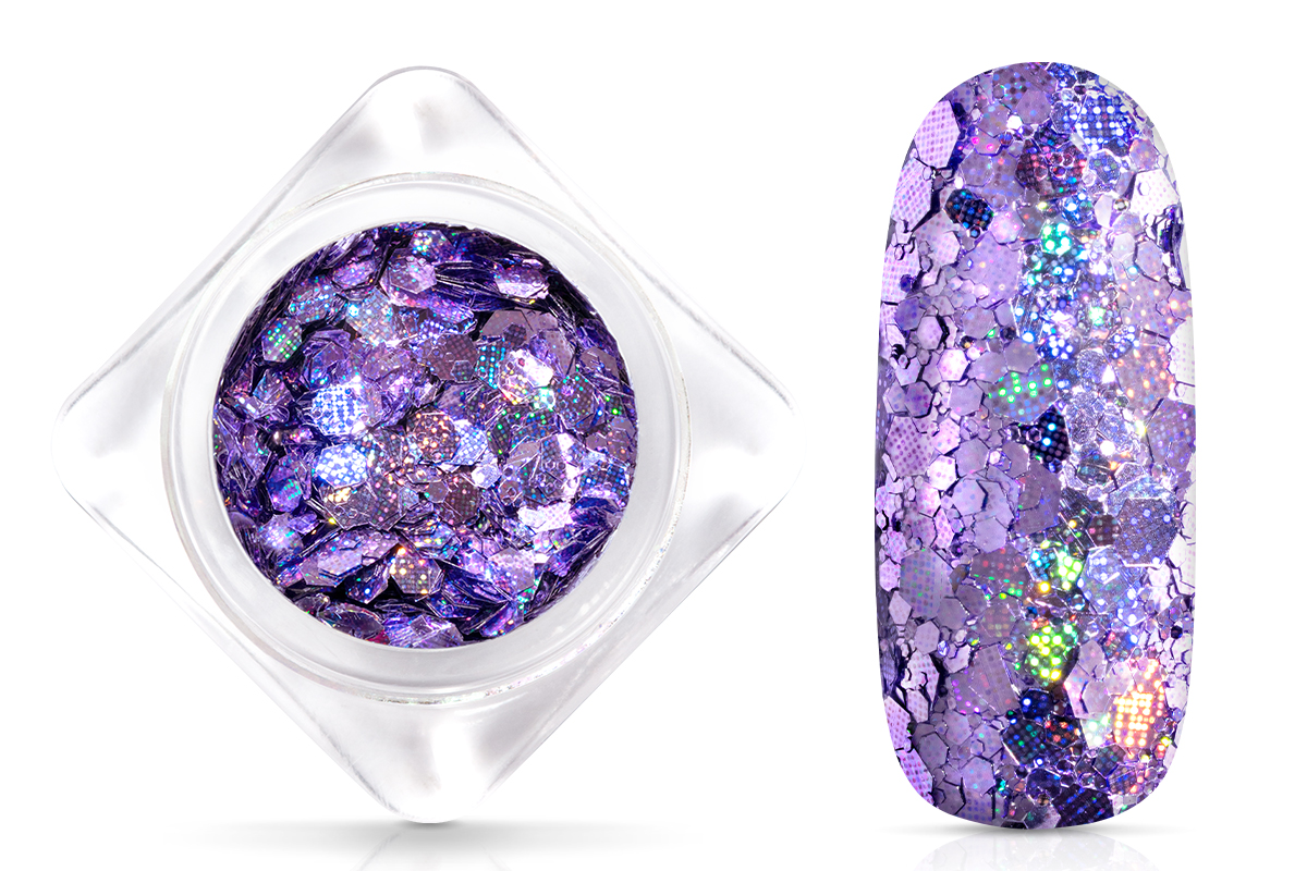 Jolifin Hexagon Glittermix - hypnotic pastel-lavender