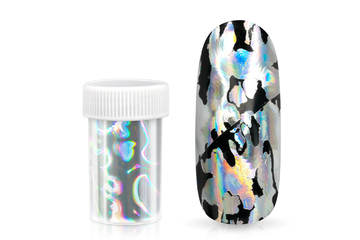 Jolifin Transfer Nagelfolie XL - hologramm silver waves