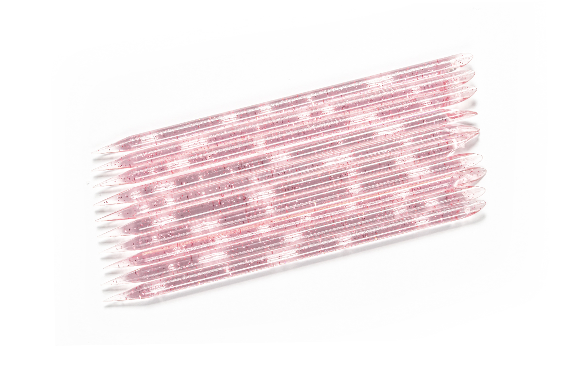 Jolifin Maniküre-Stäbchen - 10er Set rosé Glitter