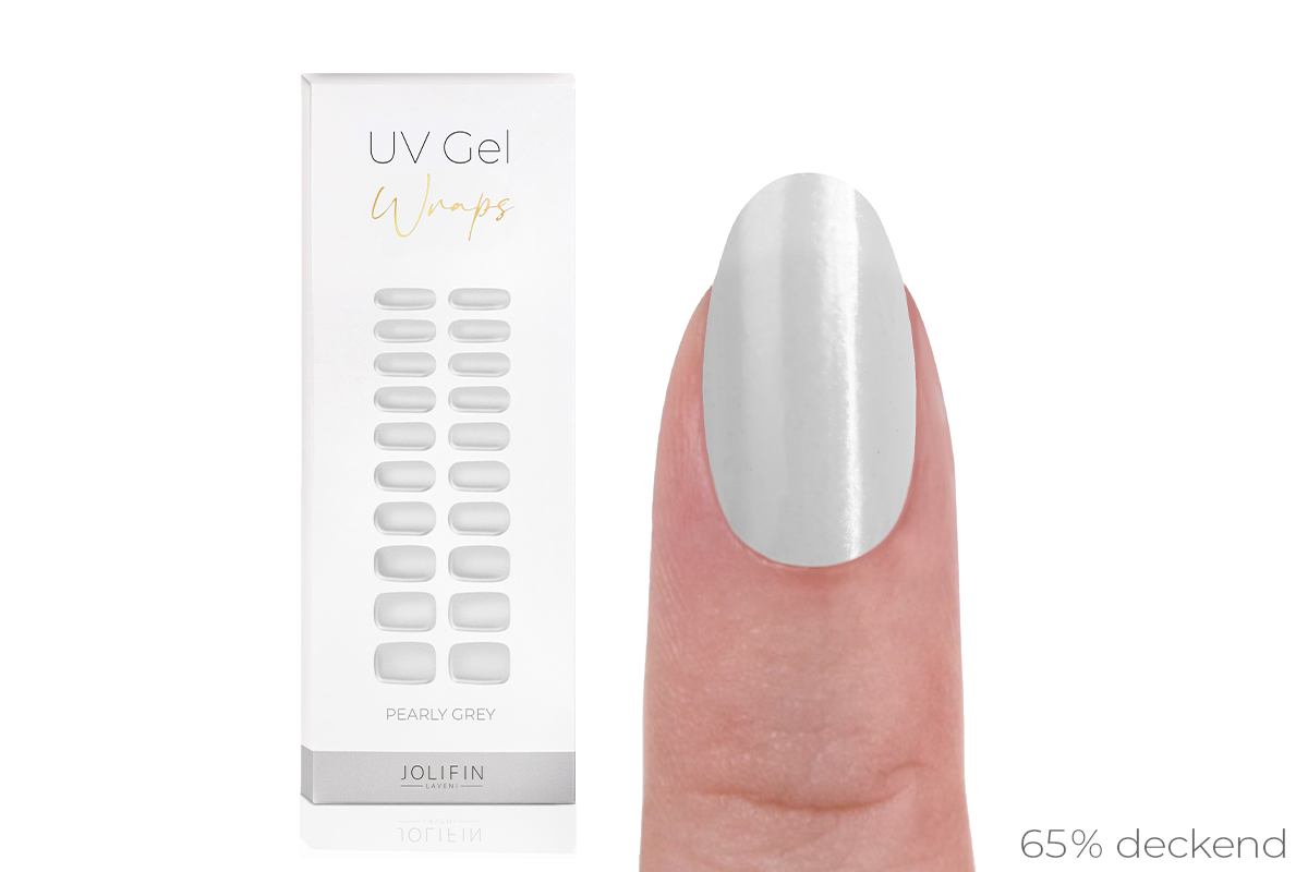 Jolifin LAVENI UV Gel-Wraps - pearly grey