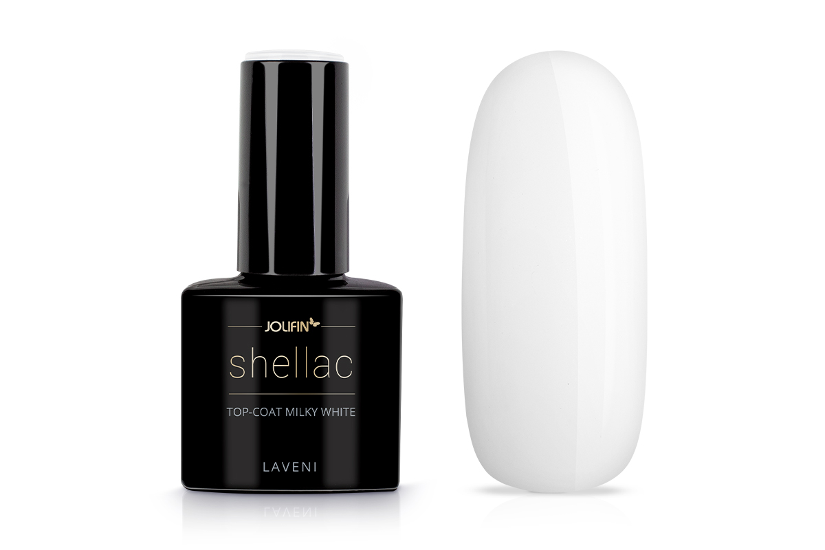 Jolifin LAVENI Shellac - Top-Coat milky white 10ml