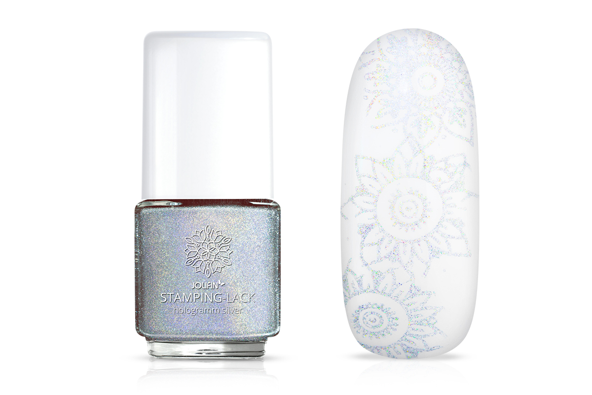 Jolifin Stamping-Lack - hologramm silver 12ml