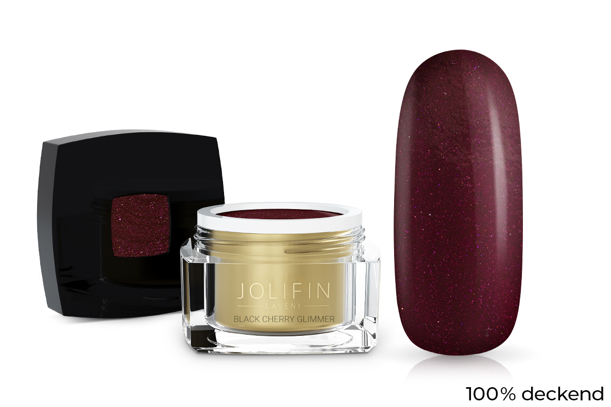 Jolifin LAVENI Farbgel - black cherry Glimmer 5ml