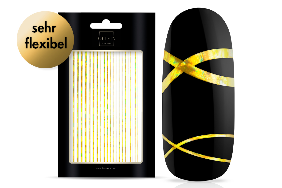 Jolifin LAVENI XL Sticker - Stripes Hologram gold