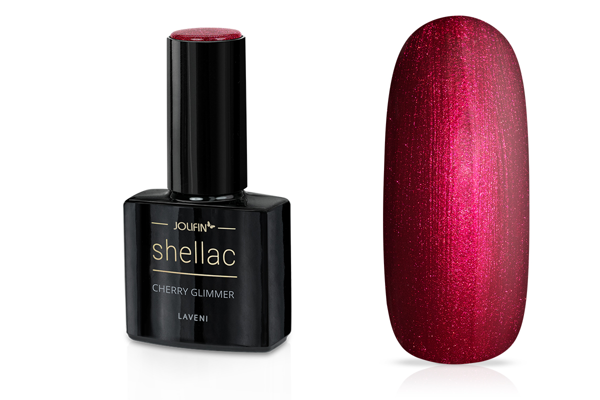 Jolifin LAVENI Shellac - cherry Glimmer 10ml