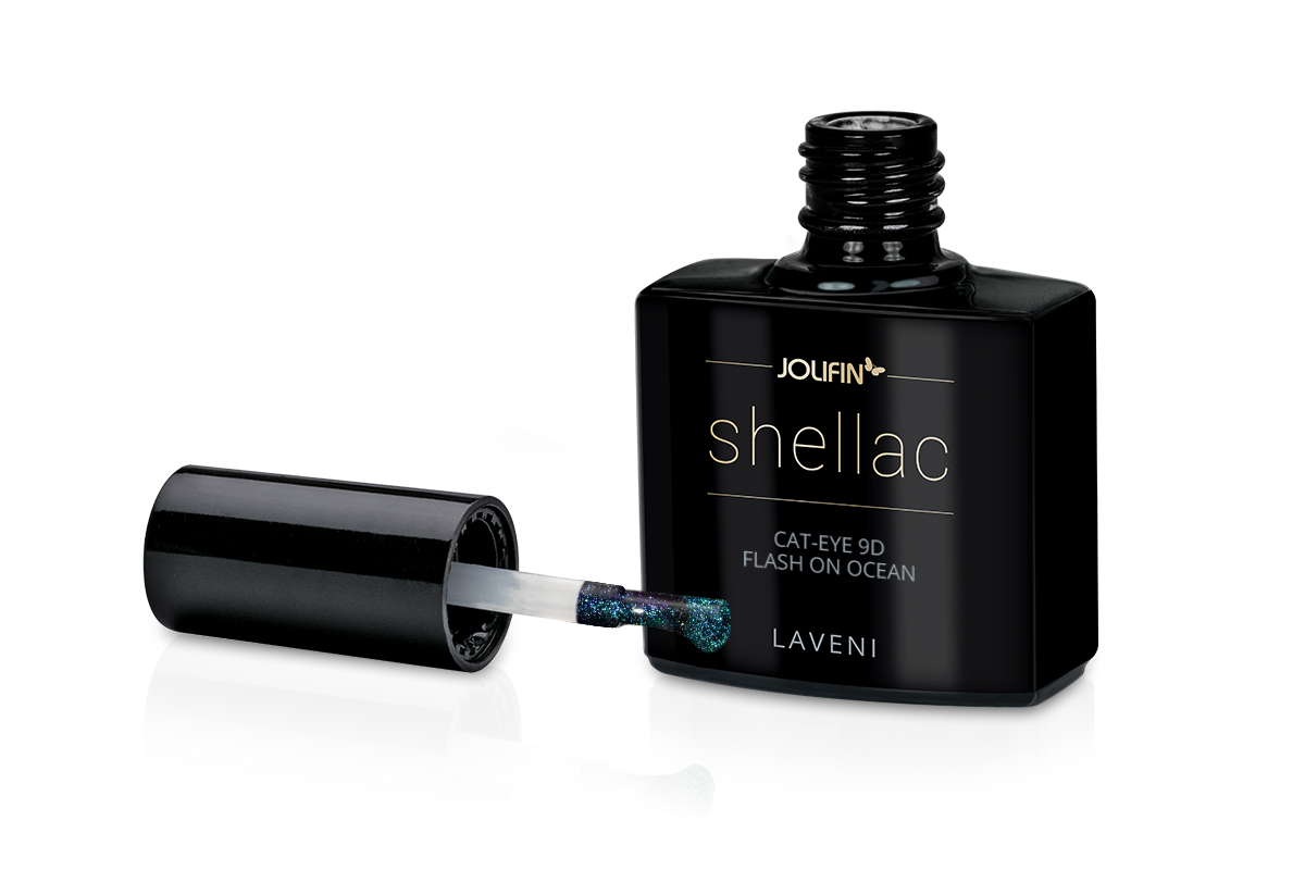 Jolifin LAVENI Shellac - Cat-Eye 9D FlashOn ocean 10ml