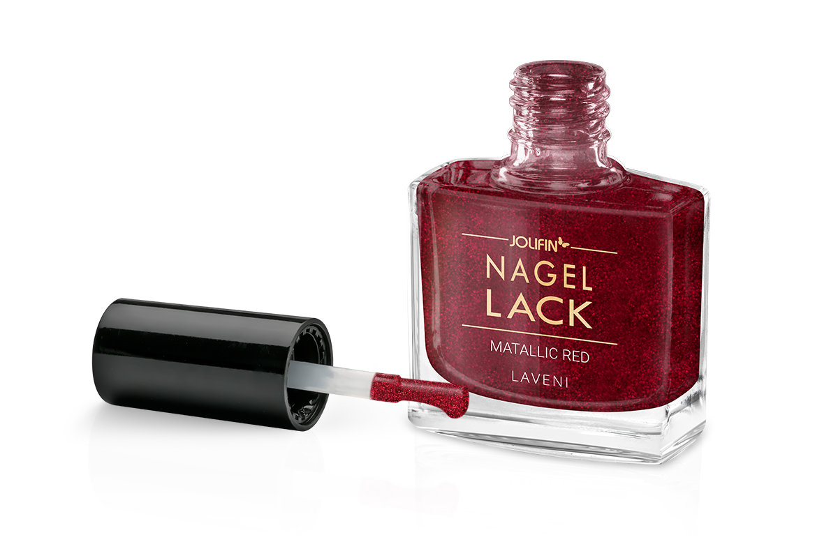 Jolifin LAVENI Nagellack - metallic red 9ml