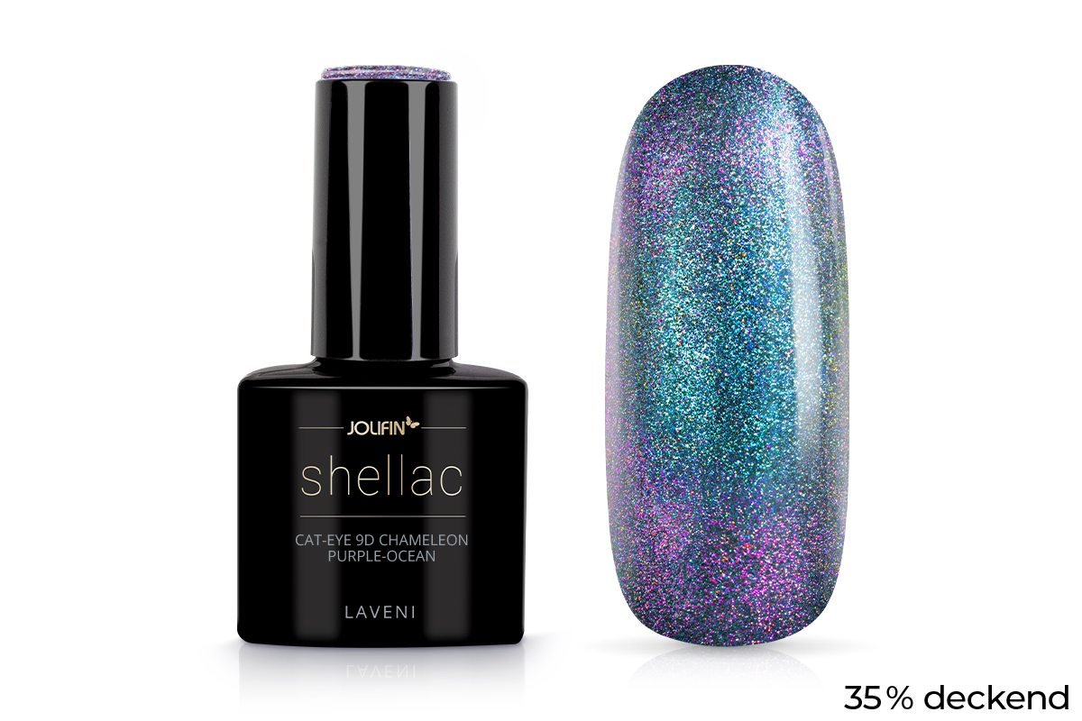 Jolifin LAVENI Shellac - Cat-Eye 9D chameleon purple-ocean 10ml