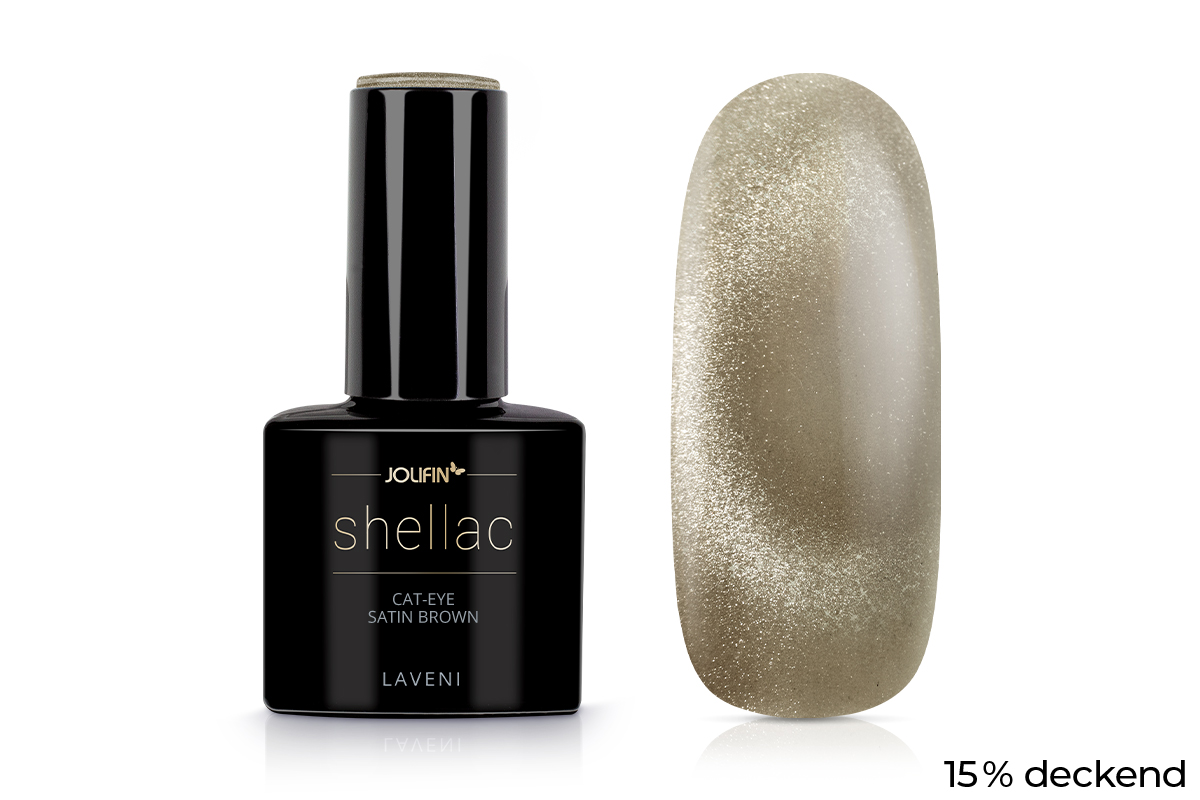 Jolifin LAVENI Shellac - Cat-Eye satin brown 10ml