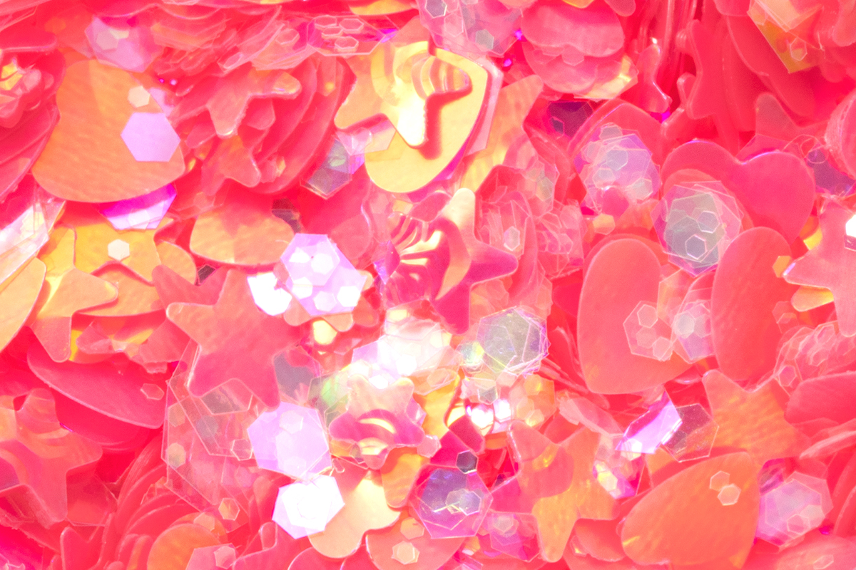 Jolifin Hearts Glittermix - watermelon pink