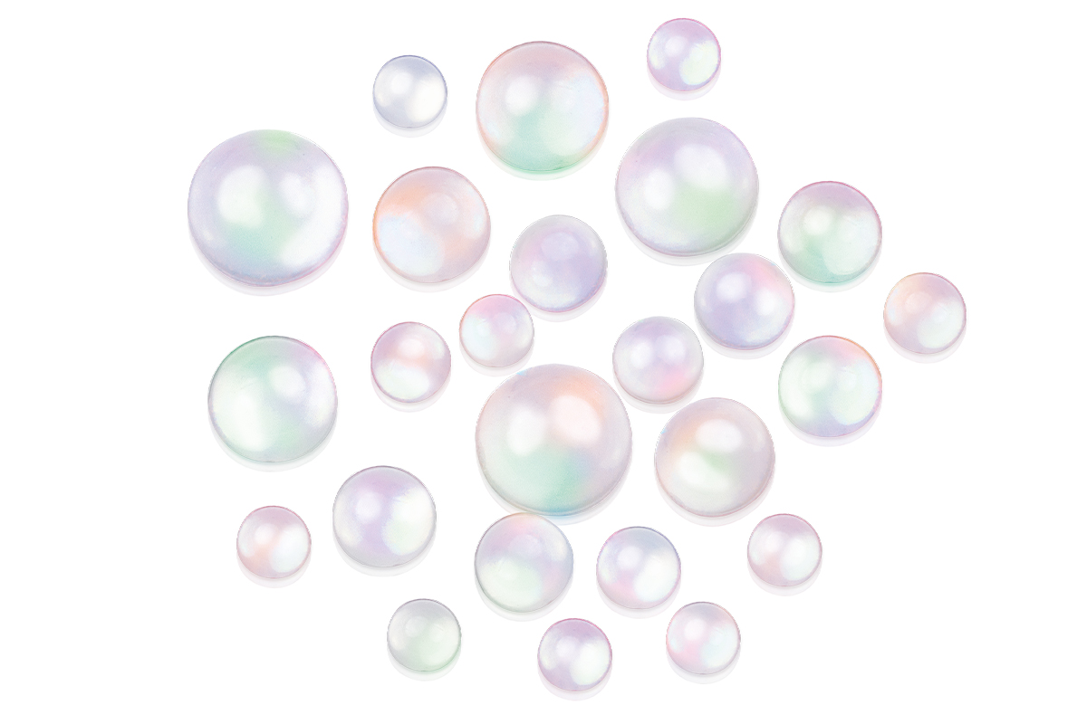 Jolifin Halbperlen - Bubbles clear purple