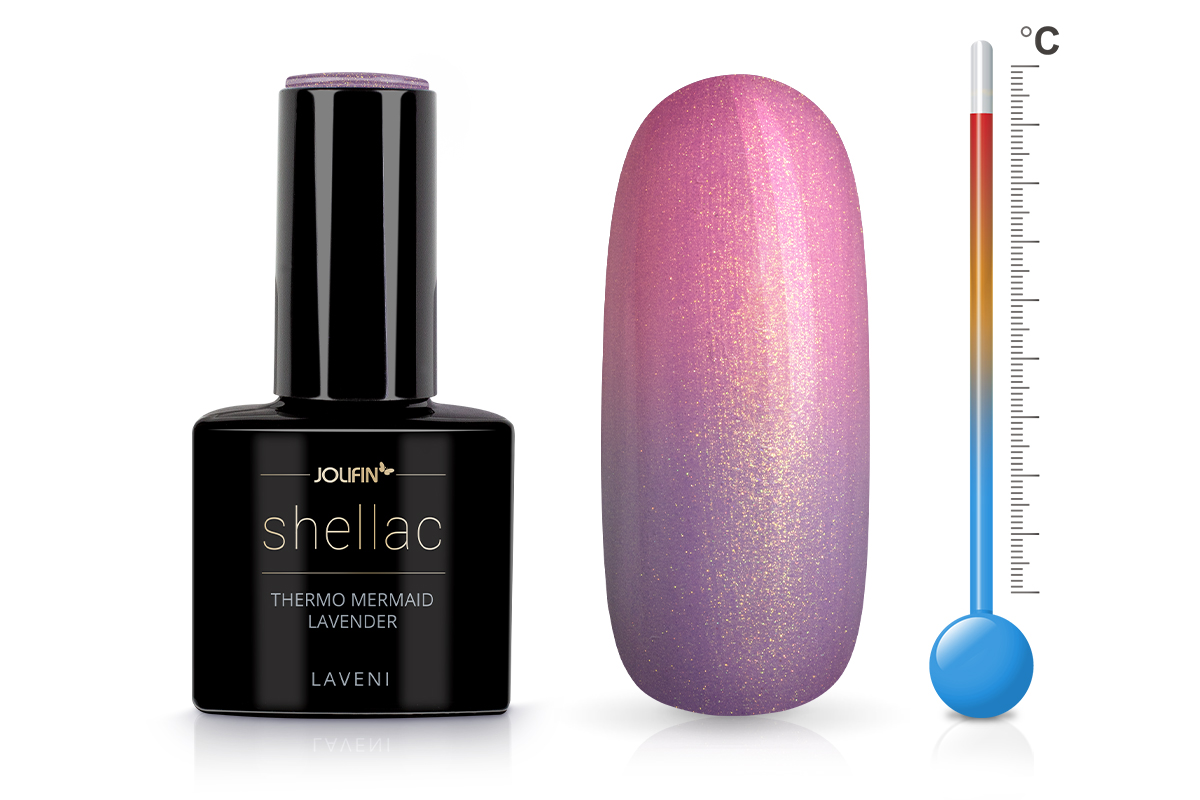 Jolifin LAVENI Shellac - Thermo mermaid lavender 10ml