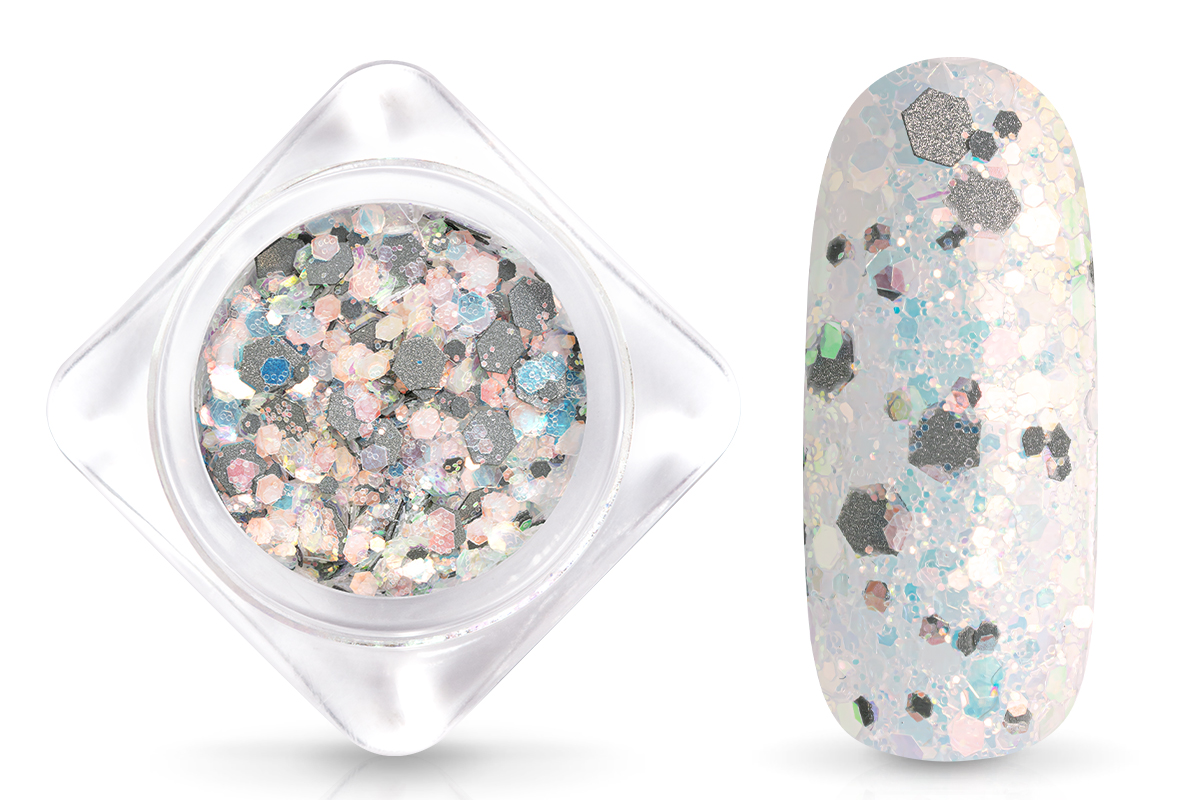 Jolifin Neon Aurora Glitter - white 