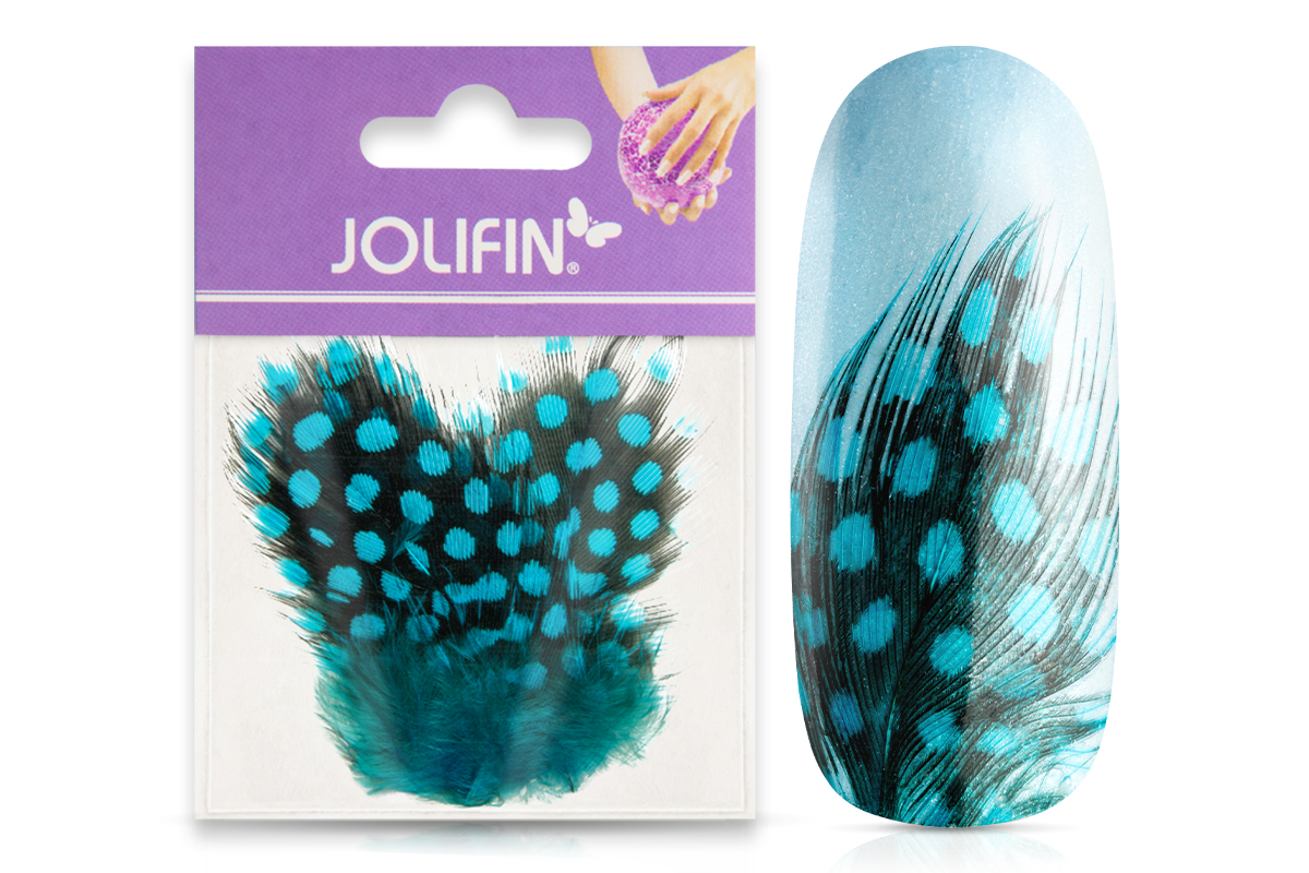 Jolifin Nail Art Feather blue leopard