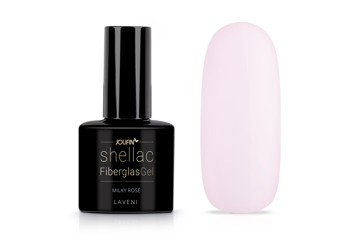 Jolifin LAVENI Shellac FiberglasGel - milky rosé 10ml