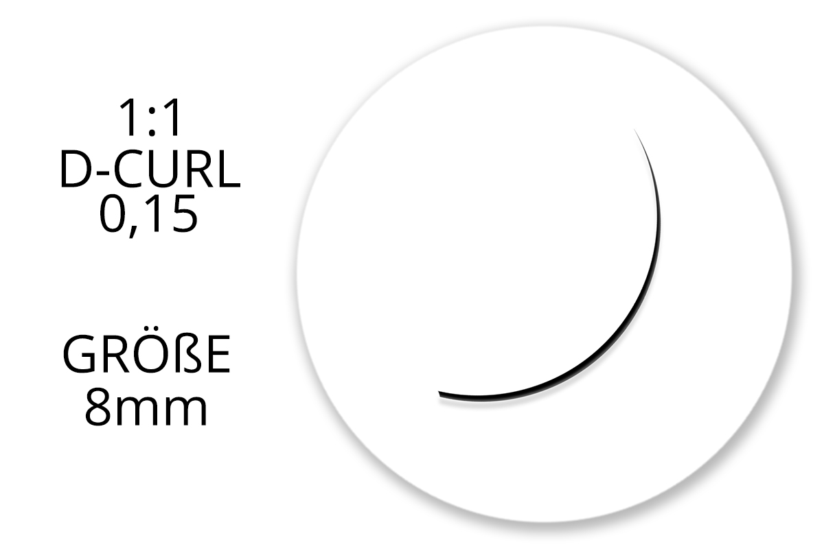 Jolifin Lashes - SingleBox 8mm - 1:1 D-Curl 0,15