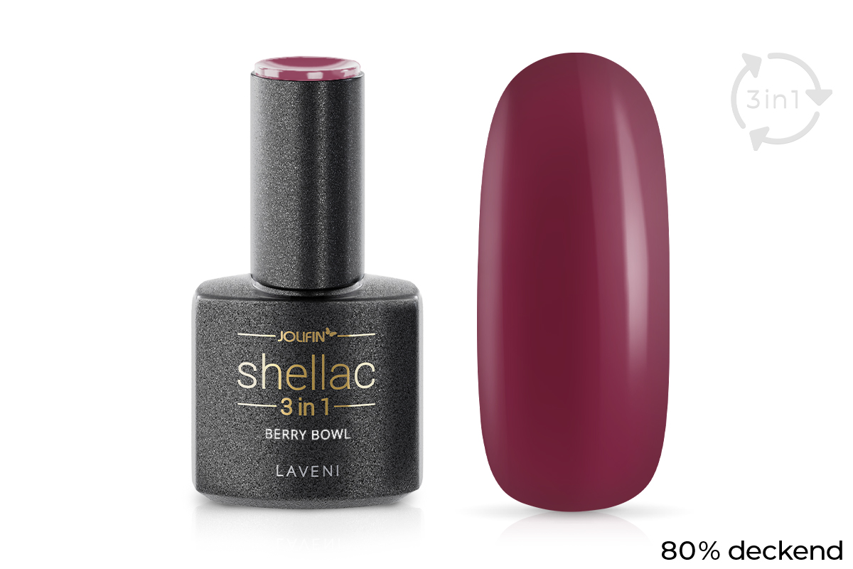 Jolifin LAVENI 3in1 Shellac - berry bowl 10ml