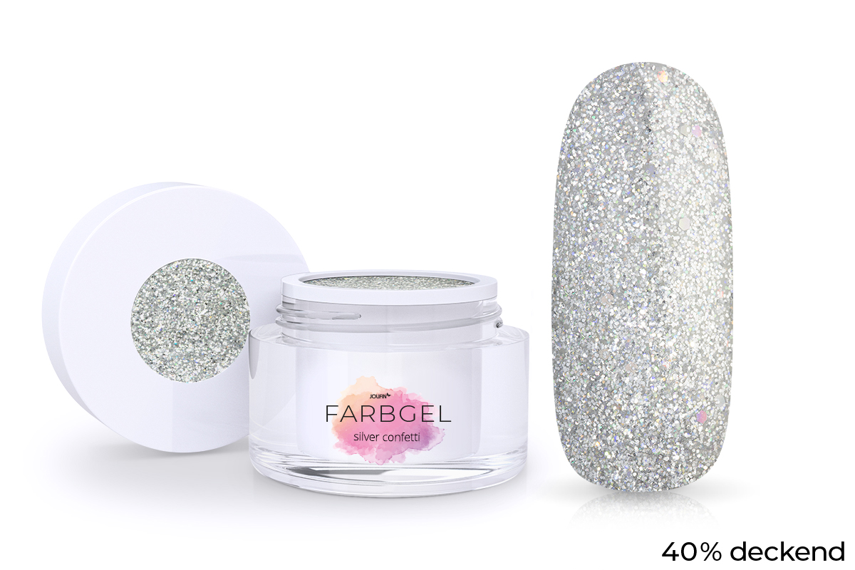 Jolifin Farbgel silver confetti 5ml