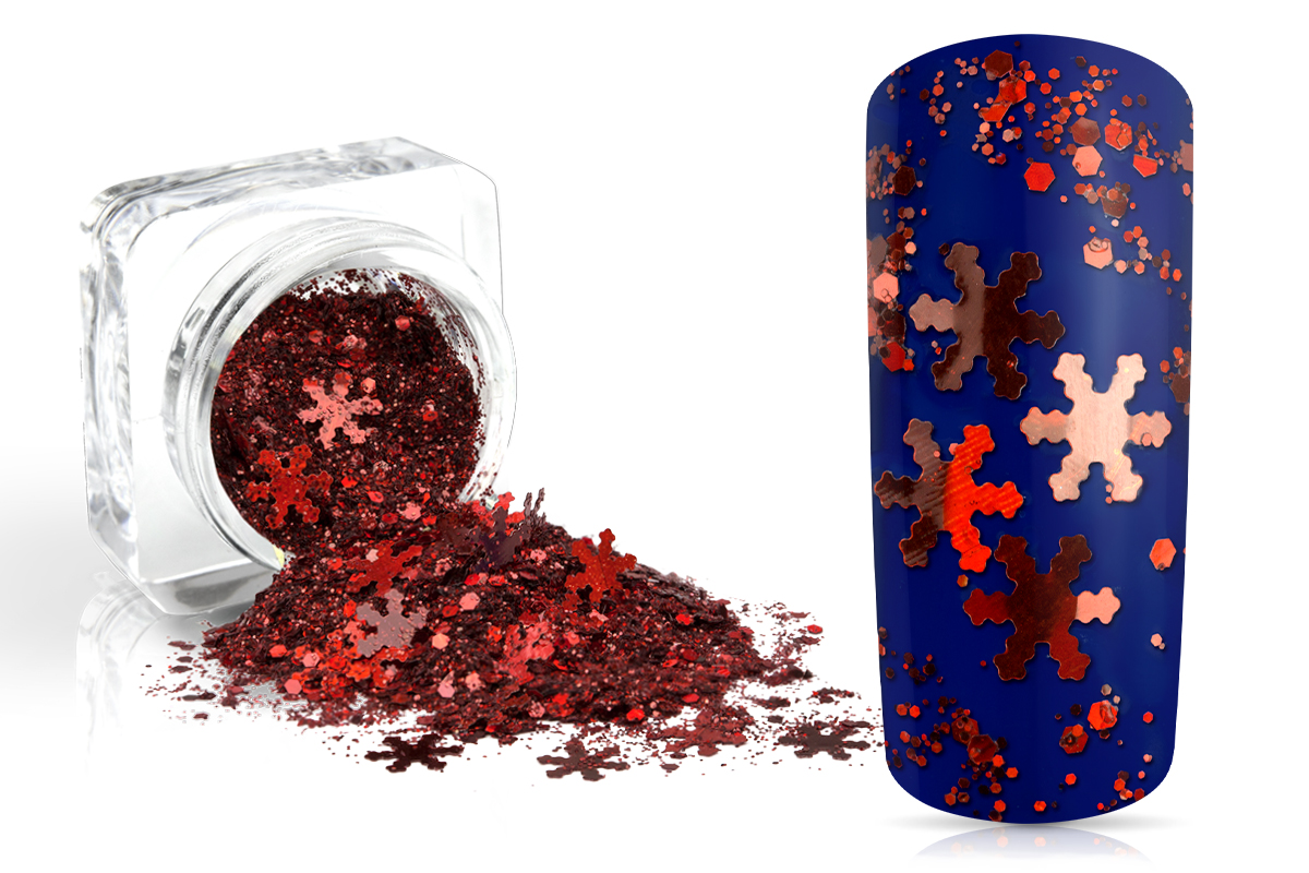 Jolifin Snowflake Glitter - cranberry