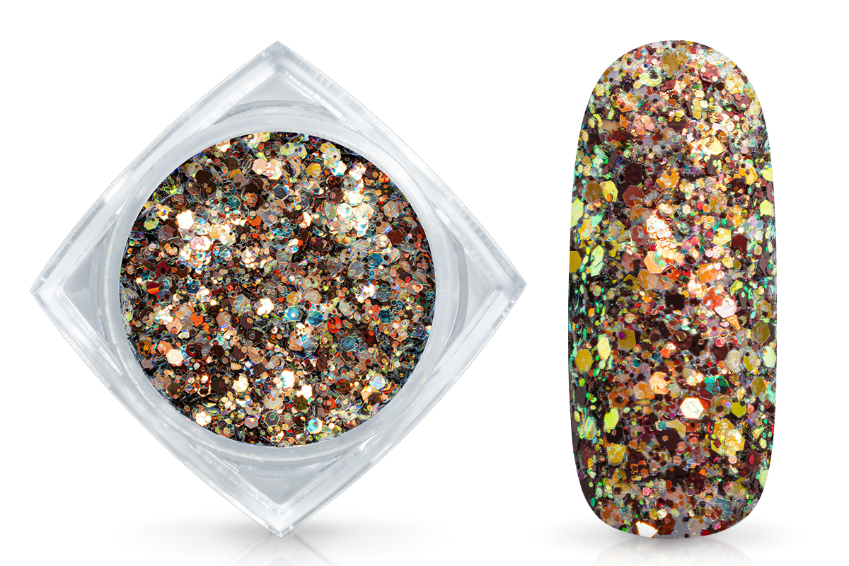 Jolifin LAVENI Sparkle Glitter - hologram brown
