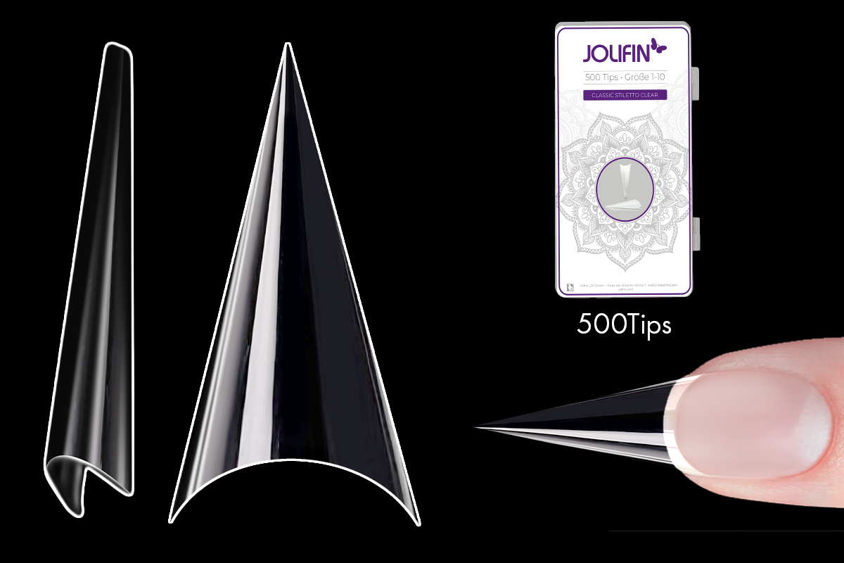 Jolifin 500 Tipbox classic Stiletto clear