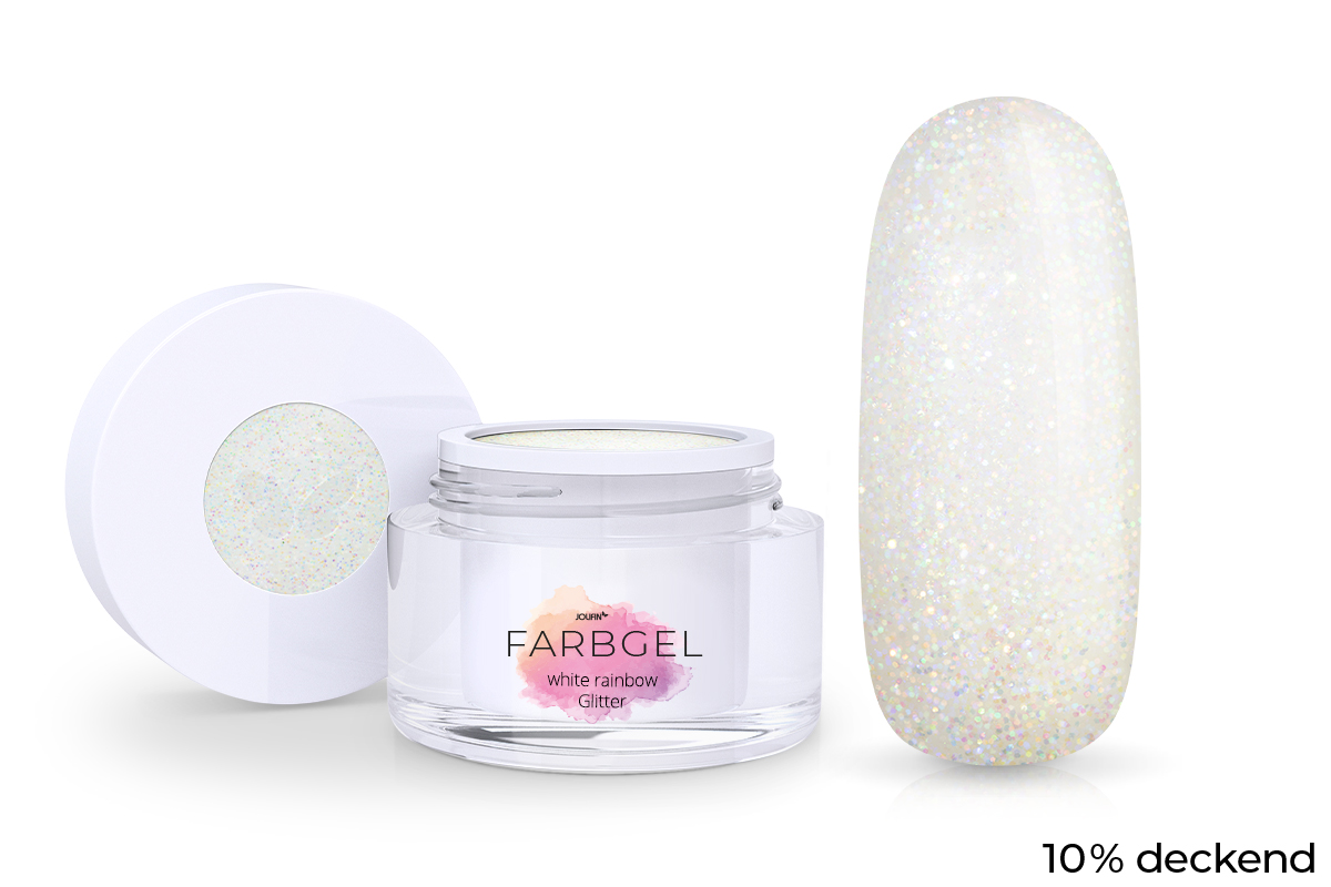 Jolifin Farbgel white rainbow Glitter 5ml