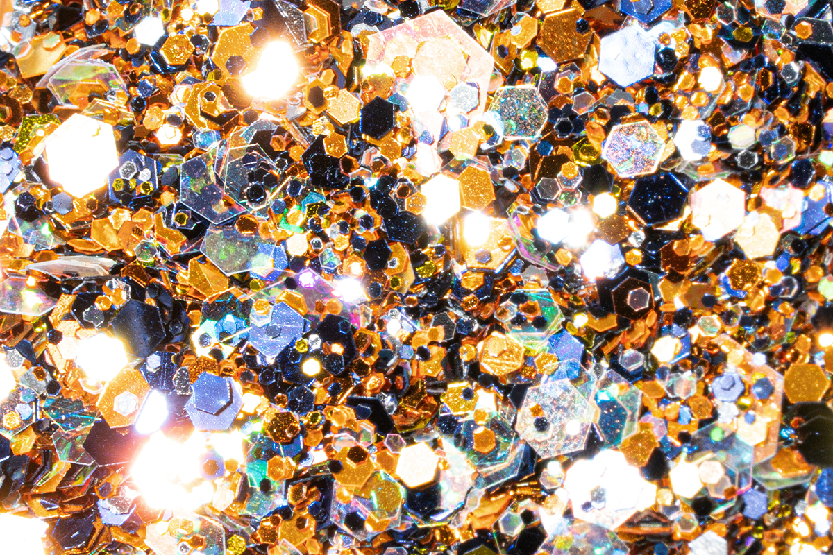 Jolifin Hexagon Glittermix - caramel sand