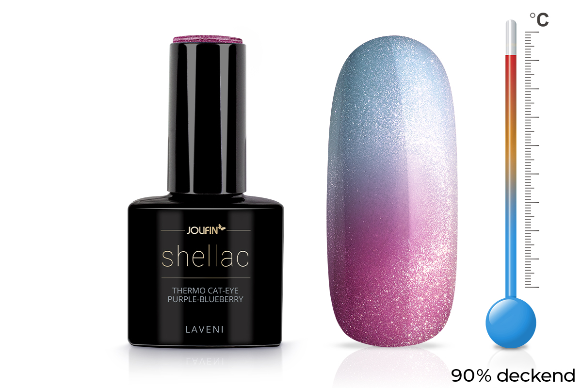 Jolifin LAVENI Shellac - Thermo Cat-Eye purple-blueberry 10ml