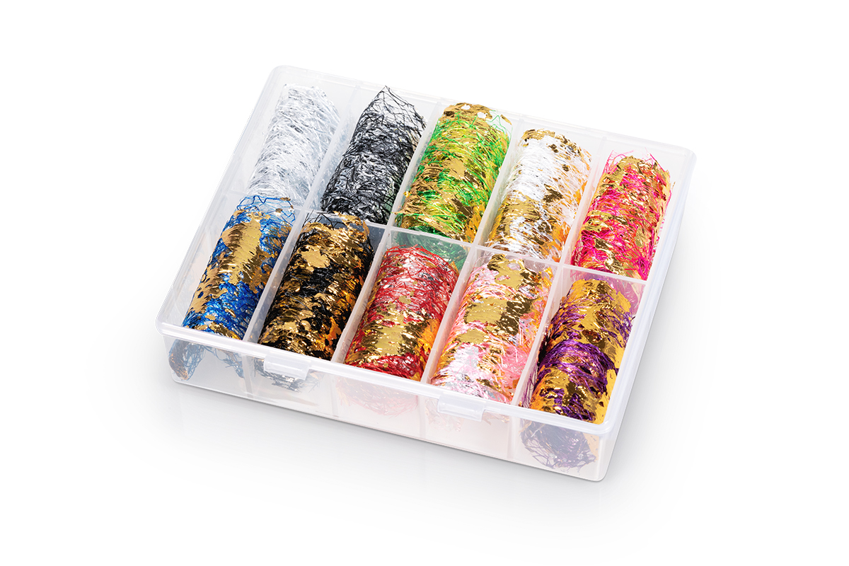 Jolifin Foil Box - silver & gold mesh