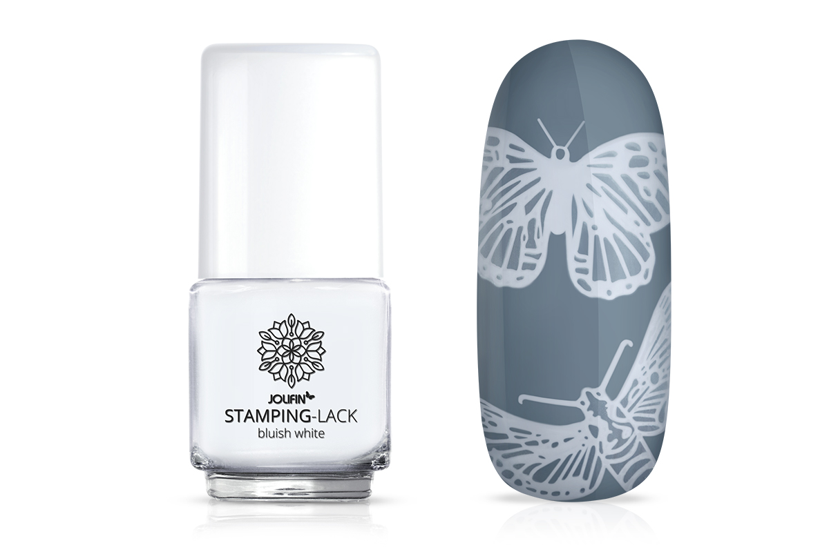 Jolifin Stamping-Lack - bluish white 12ml