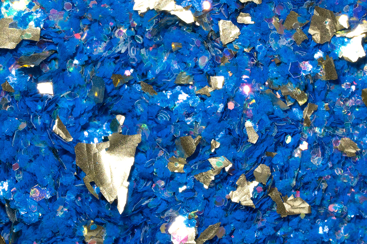 Jolifin LAVENI Foil Flakes Glitter - gold & blue