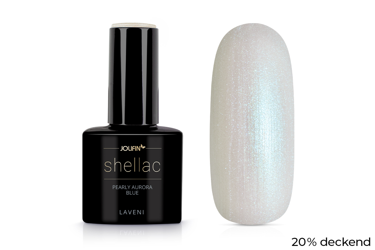 Jolifin LAVENI Shellac - pearly aurora blue 10ml