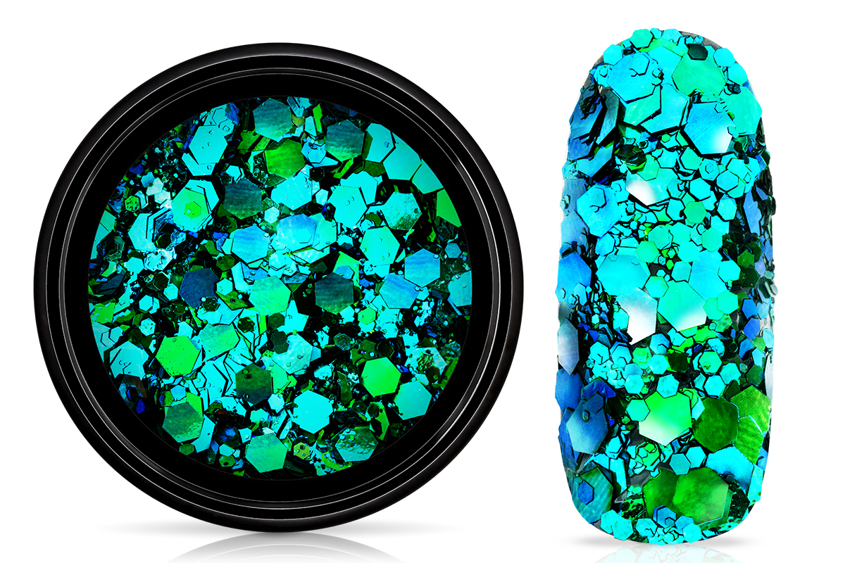 Jolifin LAVENI Chameleon Glittermix - aqua türkis