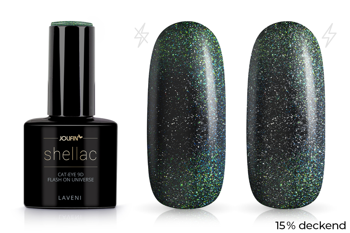 Jolifin LAVENI Shellac - Cat-Eye 9D FlashOn universe 10ml