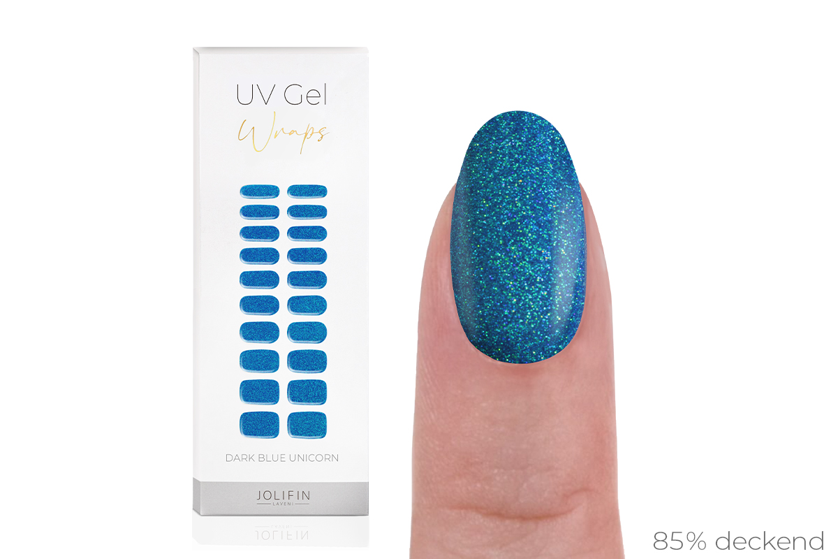Jolifin LAVENI UV Gel Wraps - dark blue unicorn