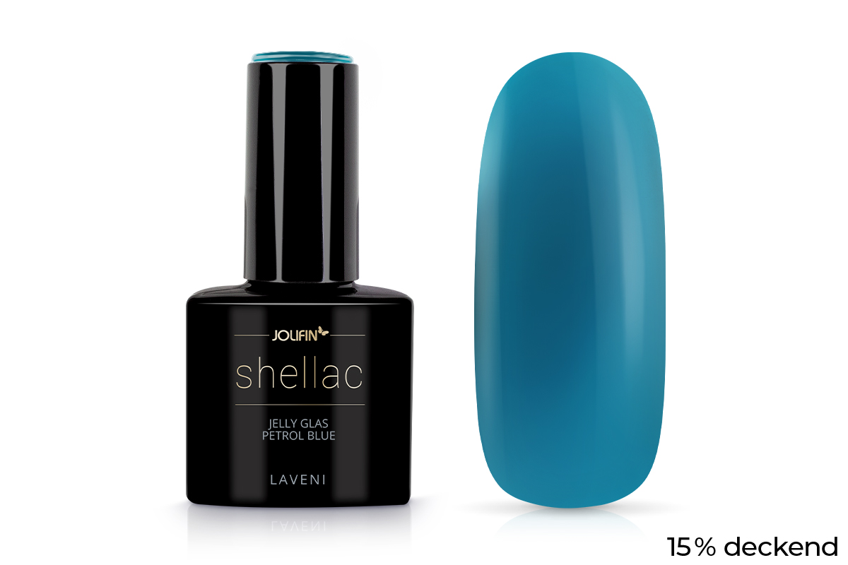 Jolifin LAVENI Shellac - Jelly Glas petrol blue 10ml