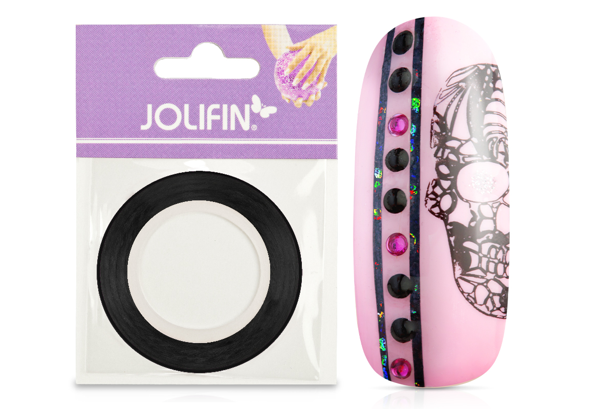 Jolifin Nailart Pinstripes hologramm schwarz