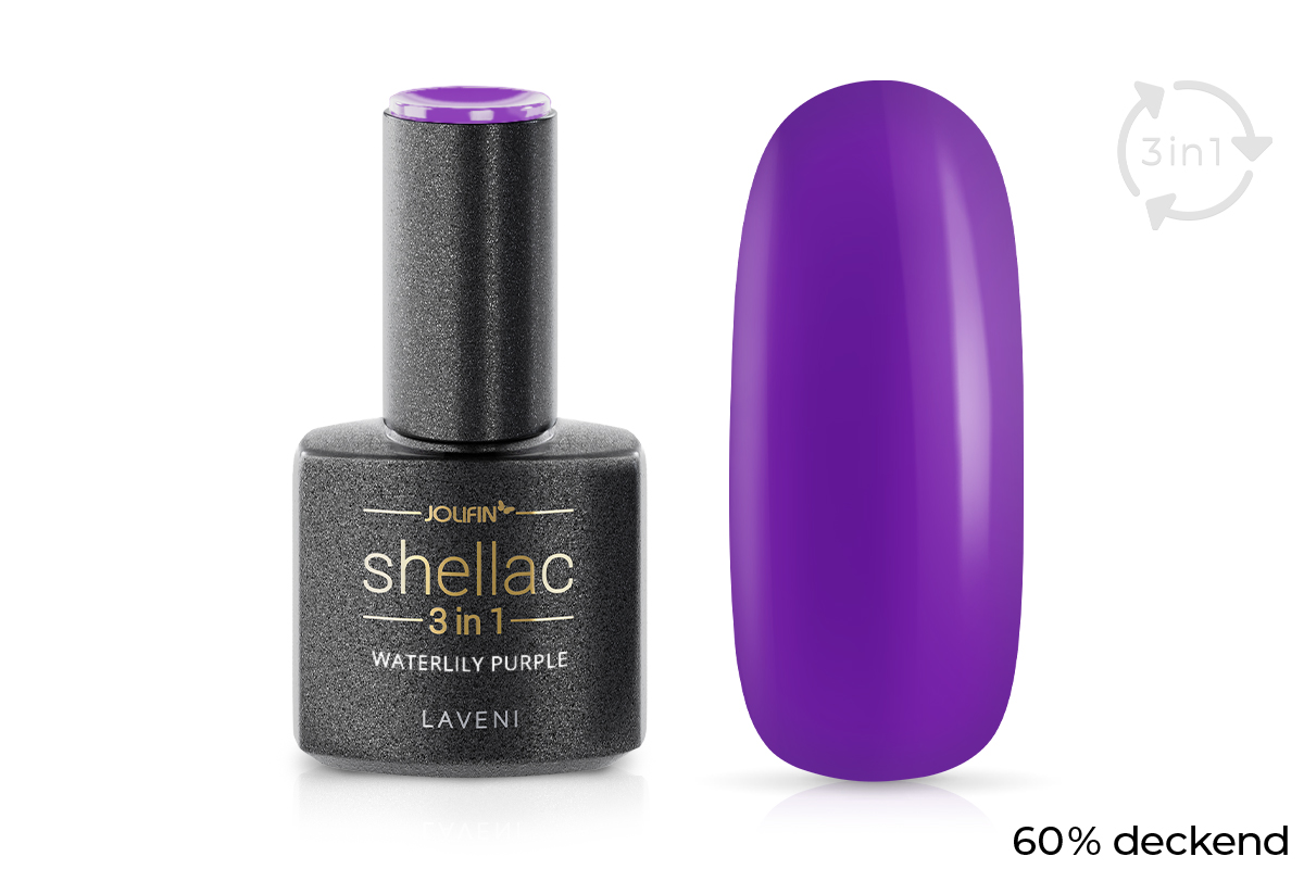 Jolifin LAVENI 3in1 Shellac - waterlily purple 10ml