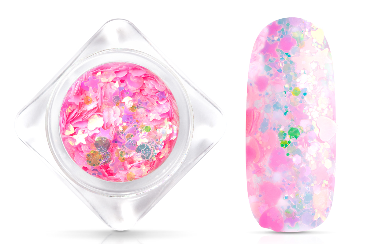 Jolifin Hearts Glittermix - pastel pink