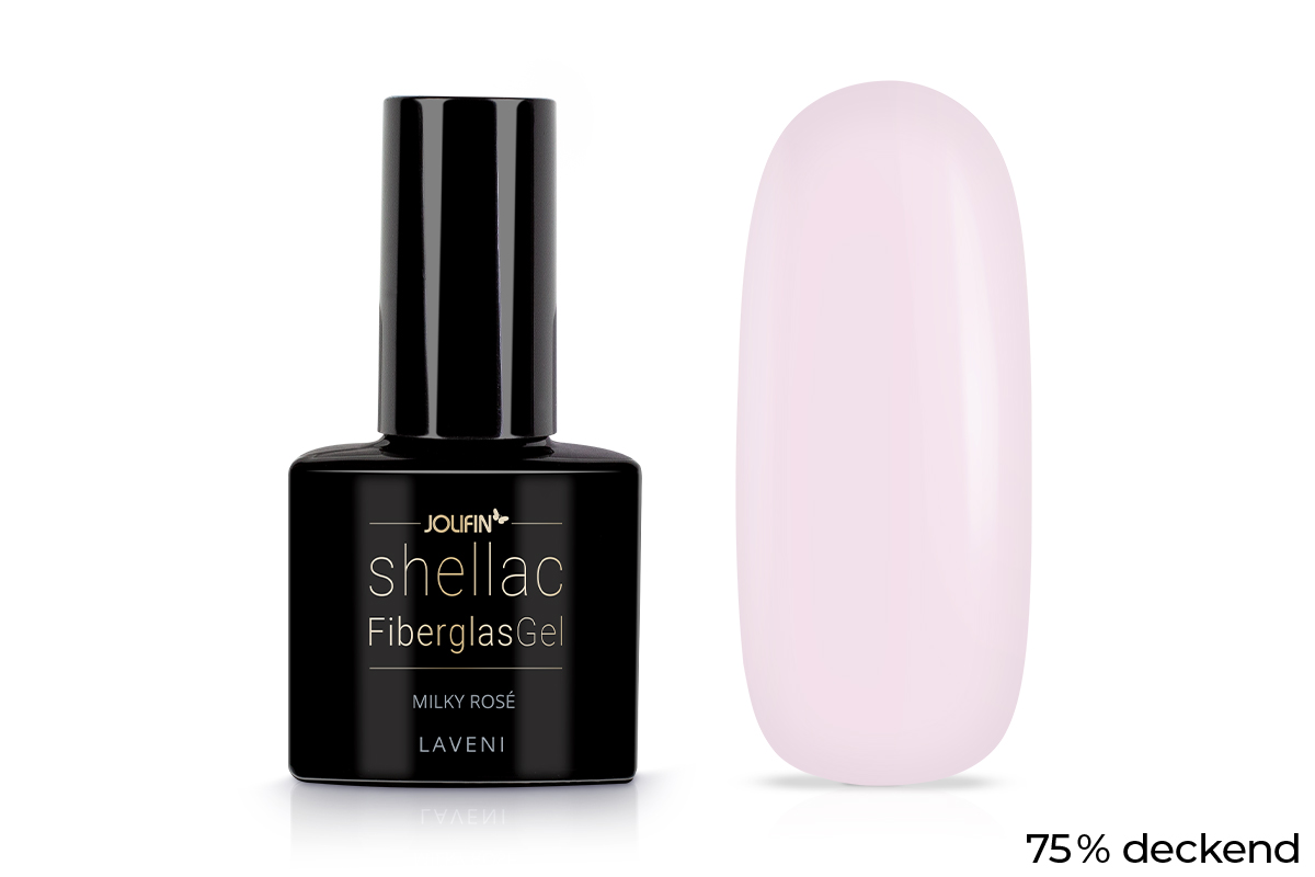 Jolifin LAVENI Shellac FiberglasGel - milky rosé 10ml