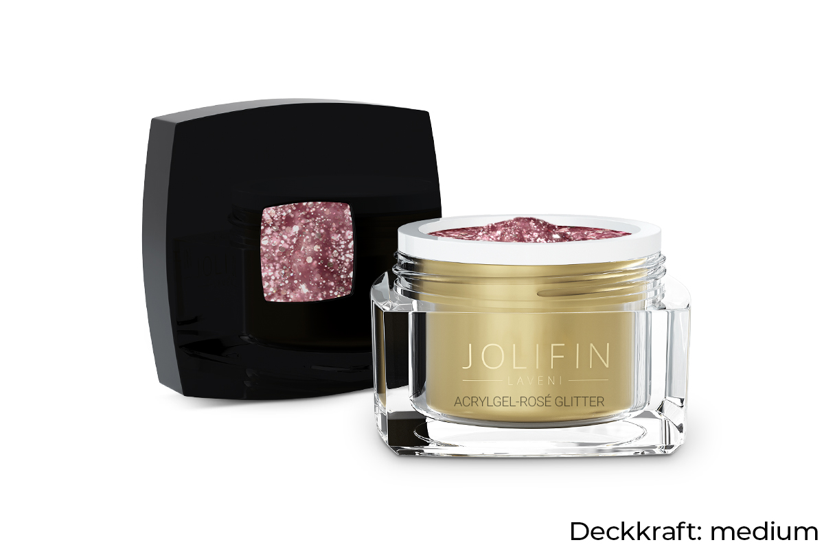 Jolifin LAVENI AcrylGel - rosé Glitter 15ml