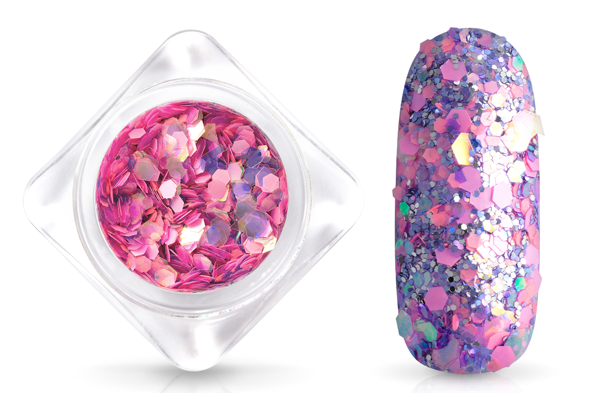 Jolifin Hexagon Glittermix - pink unicorn