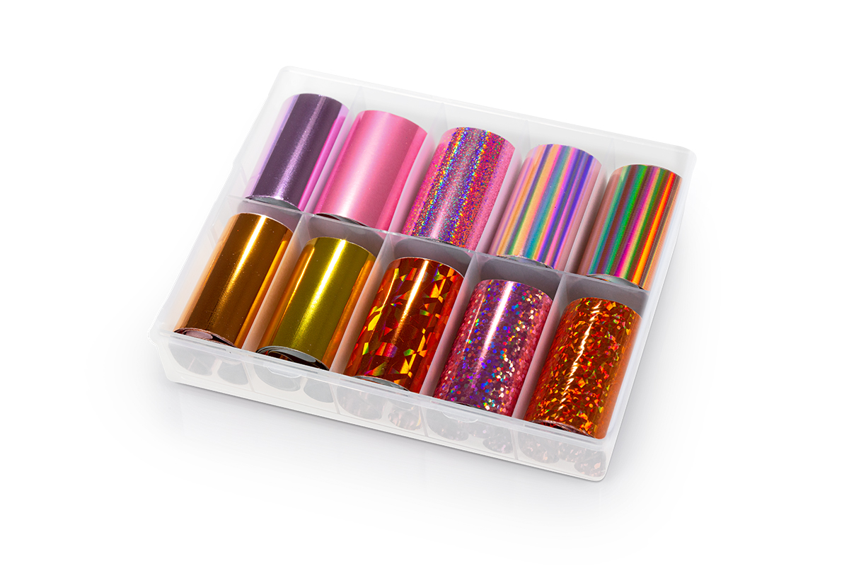 Jolifin Transfer Nail Foil Box - rosy-copper Mix