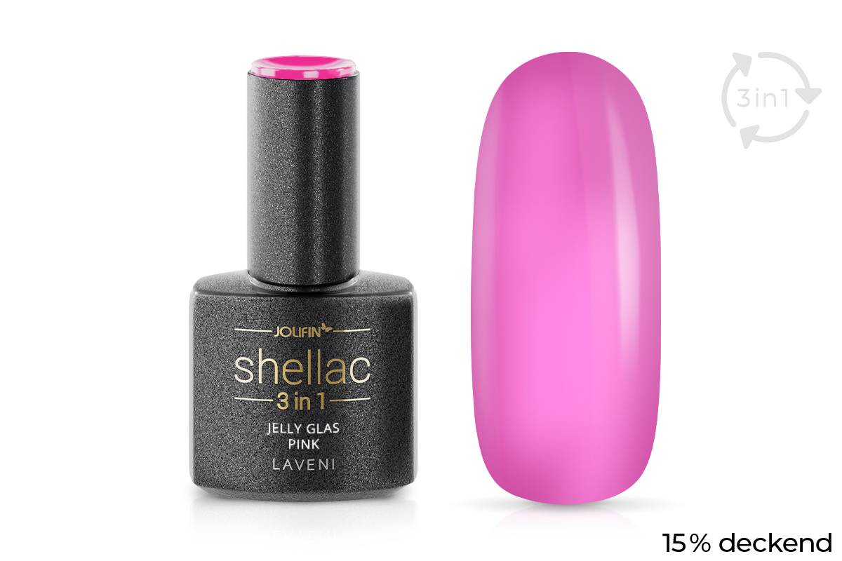 Jolifin LAVENI 3in1 Shellac - Jelly Glas pink 10ml