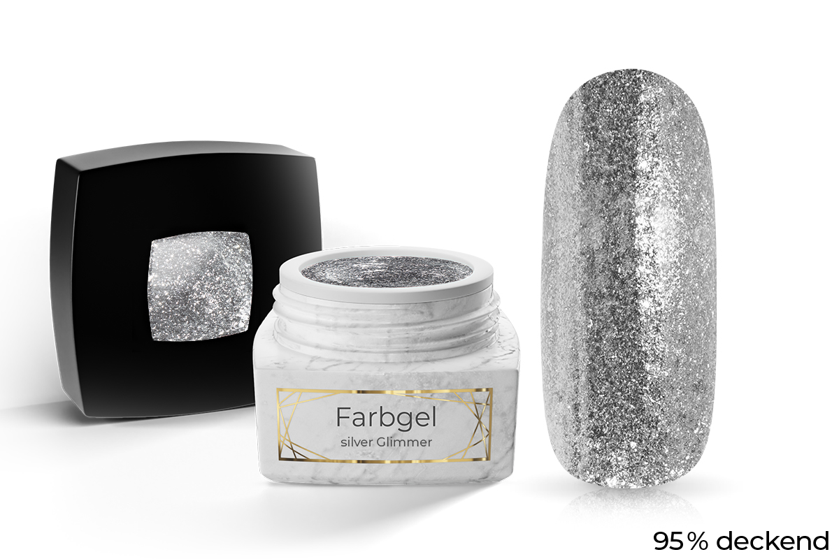 Jolifin LAVENI PRO Farbgel - silver Glimmer 5ml