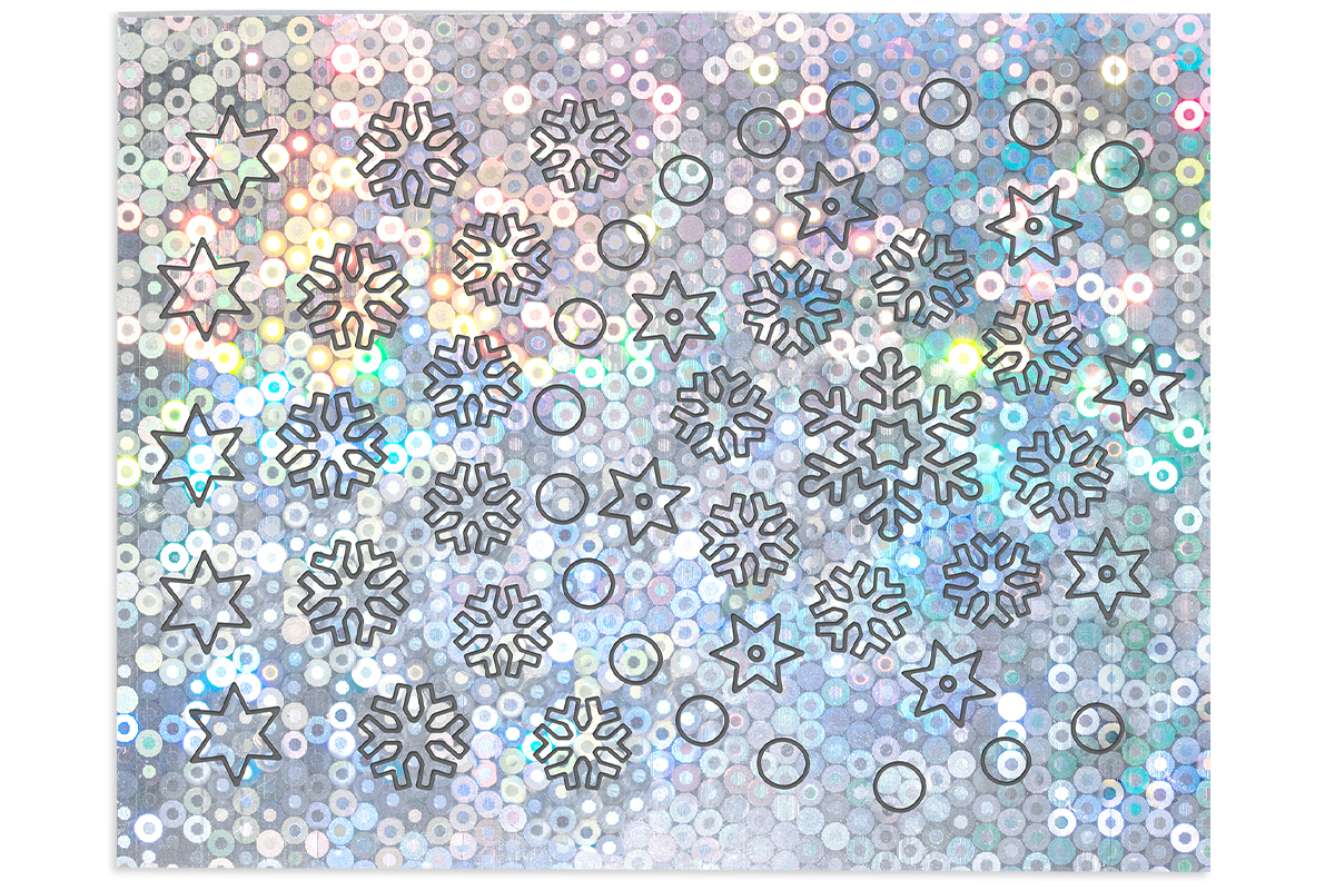 Jolifin Hologramm Sticker  - Snowflakes silver Galaxy
