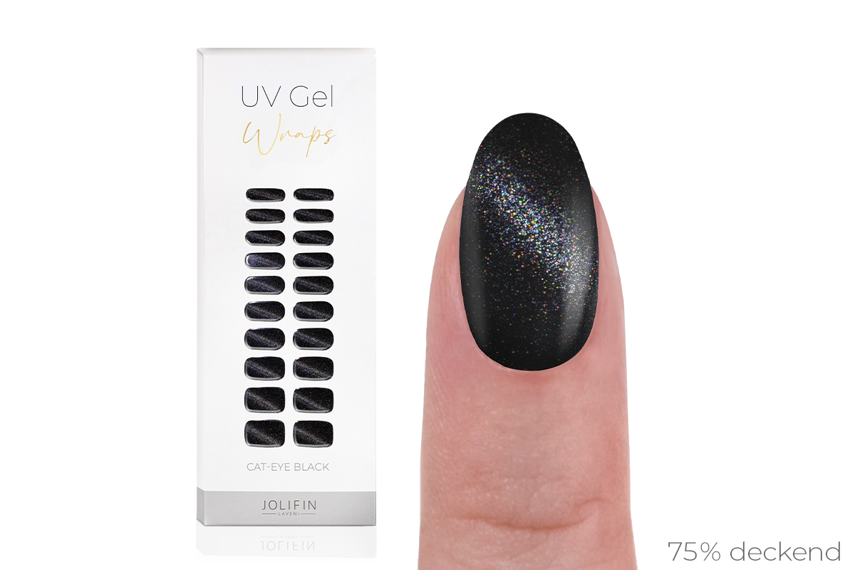 Jolifin LAVENI UV Gel-Wraps - Cat-Eye black